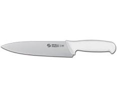 Sanelli Ambrogio Supra Trinciante Cuoco, Coltello con Manico Ergonomico in Polipropilene Bianco, Acciaio Inossidabile