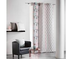Cotone da interno, Remix, tenda a occhielli, Cotone, Rose/Menthe, 140 x 240 cm