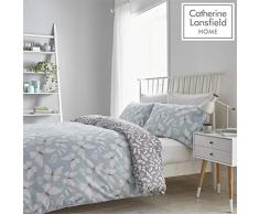 Catherine Lansfield Butterfly Easy Care set copripiumino, poliestere, Uovo danatra, Uovo danatra, Set piumone 1 piazza