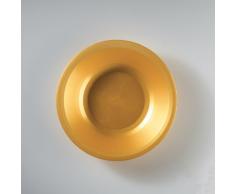 Piatto tondo Collection, plastica, oro, confezione da 25