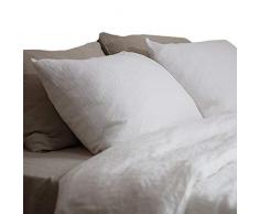 LinenMe 50 x 75 cm Federa per Cuscino in Lino, Bianco Ottico