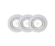 Brilliant G94690A05 Honor Kit 3 Faretti orientabili LED, Metallo/NC, GU10, 5 W, Bianco