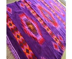Arte damasco, viola, viola, marrone, rosso, arancione, 200 cm x 300 cm, Kelim Orient,Wand, tappeto carpet, Rug, S 1-6-83