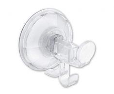 GIMI Bingo Super Appendino, Appenditutto a Ventosa, con Doppio Gancio, Sistema di Bloccaggio a Scatto, Resina Trasparente, 9 x 9 x 9 cm