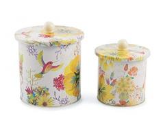 Villa dEste Home Tivoli Set Printemps Barattoli, Metallo, Giallo, 17.5 x 2 x 18.6 cm