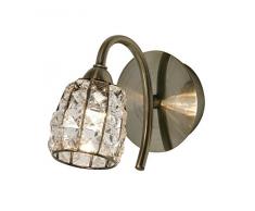 Oaks Lighting - Lampadario Naira, finiture in ottone anticato, paralume con perline di vetro