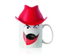 E-My Clint Mug con Cappello, Silicone, Rosso
