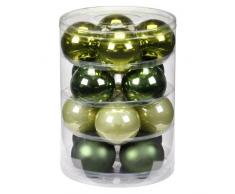 Inge-glas 1782D004 - Tubo da 16 Palle di Natale Miste, 75 mm, Colore: Verde