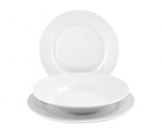 Royal Norfolk Home Servizio Piatti Tavola 18 Pezzi Ala Blanche Bianco, Porcellana