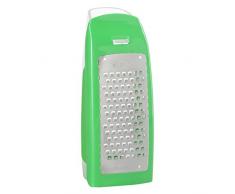 Levivo Grattugia formaggio+contenitore, acciaio inox, mandolina, grattugia, cucina, utensile, formaggio, grattugia+contenitore raccolta, grattugia formaggio, mandolina formaggio, verde, 7,5x5,5x16,5cm