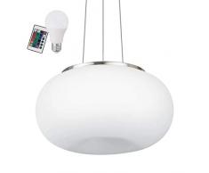 EGLO OPTICA-RGB - Lampadario a sospensione in acciaio, 15 W, colore: bianco