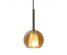 V-Tac VT-7304 Lampadario con Portalampada, Doppio Vetro Amber + Bianco, Diametro 250 mm