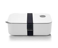 YOKO DESIGN 1385Â - Scatola Porta-Pranzo ermetica, in plastica, 19Â x 6,5Â x 12Â cm, Colore: Bianco