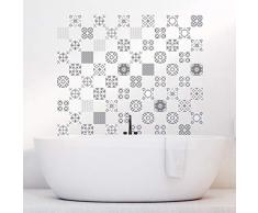Ambiance-Live, Adesivo da Parete, Adesivo murale: 60 Adesivi per Piastrelle |Â Fotomurale - Mosaico Bagno e Cucina |Â Piastrella Adesiva - Sfumature artistiche di Grigio - 10 x 10 cm - 60 Pezzi