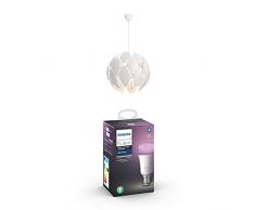 Philips Smart Volume Chiffon Lampadario a Sospensione, 60 cm, Bianco + White and Color Ambiance Lampadina LED, E27