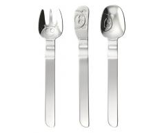 Sambonet 52558-98 Set Posate 3 Pezzi per Bimbo, Collezione Smile, Inox