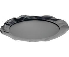 Alessi 90039 B Foix Vassoio Rotondo in Acciaio Colorato con Resina Epossidica, Super Black