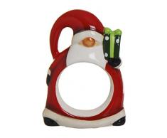 Excelsa Santa Claus Portatovagliolo, Ceramica, Rosso, 5x2x7 cm