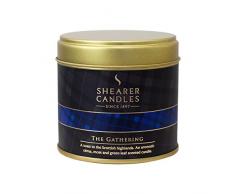 Shearer Candles The Gathering - Candela profumata in Latta, Motivo: Tartan, Colore: Bianco