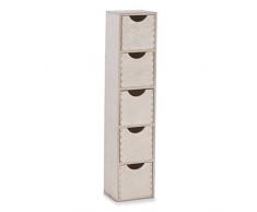 Zeller 13190 Cassettiera con 5 cassetti in legno di betulla, 13 x 12 x 58 cm