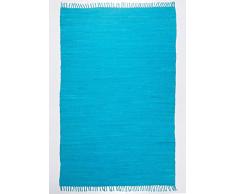 Theko Happy Cotton Tappeto, 100% Cotone, turquois, 90x160 cm