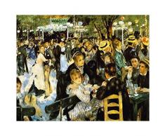 Legendarte P-174 Quadro di Pierre Auguste Renoir - Danze al Moulin de la Galette, Stampa digitale su tela, Multicolore, cm. 80 x 100