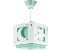 Dalber Luna Lampada a sospensione con motivo stelle, Verde, led no incluida, plastica