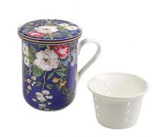 Maxwell & Williams wk09455Â Kilburn Tazza con Coperchio e infusore, Floral Muse, Confezione Regalo, Porcellana, Blu, 3Â unitÃ 