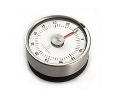 H&H Alessandro Borghese Timer da Cucina, Acciaio, Nero, Diametro 6 cm