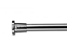 Croydex - Asta telescopica per tende doccia, estensibile da 700 mm a 1220 mm, colore: Argento