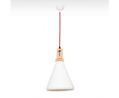 Homemania Lampada A Sospensione Elegant Colore Bianco, Noce, Rosso in Metallo-Per Salotto, Soggiorno, Cucina, Camera, Ufficio 40 W, Taglia unica