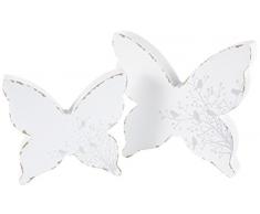 HEITMANN DECO - 2 Farfalle di Legno - Figure Decorative - Decorazione per Pasqua e Primavera - Bianco