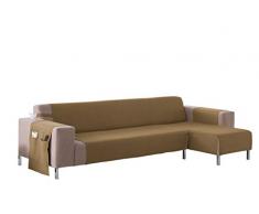Martina Home, Betta, copridivano per divani con Chaise Longue Braccio Destro Chaise Longue 240 CM Beige