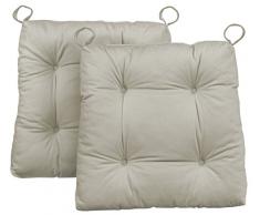 Traumnacht Premium, Cuscino per Sedia, Set di 2, Beige, 38 x 40 x 7cm
