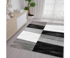 VIMODA Tappeto Moderno per Soggiorno, Camera da Letto, Motivo Geometrico, in Grigio Bianco e Nero, 120 x 170 cm