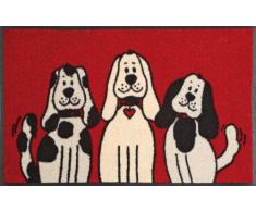 Wash+Dry - Tappeto Three Dogs 50x75, Rosso