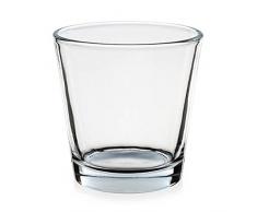 Pajoma 09565 12 Bicchieri Porta Candela, in Vetro, Altezza 7 cm