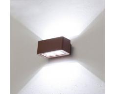 Lampada da parete, applique LED bianco freddo, 12W, color ruggine, uso esterno