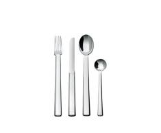 Alessi JH01S24 Rundes Modell, Servizio di Posate in Acciaio Inossidabile 18/11, Colore: Argento, Finitura Lucida, 3.3 x 36.5 x 4.5 cm