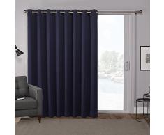 Exclusive Home Tende con Occhielli, per Finestra Tenda a Pannello Coppia, Poliestere, Peacoat Blue, 100x84