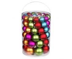 Inge-glas 1558E460 Palle di Natale Mille Fiori, 60 Pezzi, Colori Assortiti, 4/5/6/7 cm