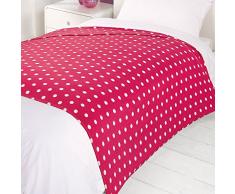 DreamsceneÂ âÂ Cosy coperta in pile a pois, rosa, 200Â x 240Â cm