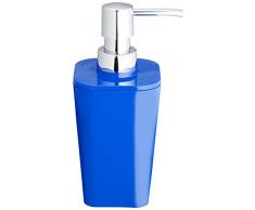 Wenko Candy 20318100 - Dispenser per sapone liquido Candy, 300 ml, 7 x 17,5 x 7 cm, plastica trasparente, colore: blu