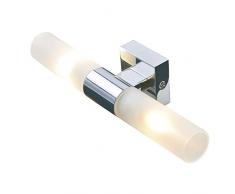 SULION Tubes faretti per bagno G9, 40Â W, Grigio Satinato, 26Â x 8Â x 6Â cm