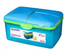 Sistema Contenitore portapranzo Slimline Quaddie, con Borraccia, plastica, Assorted Colours, 2 L