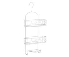 Premier Housewares Portaoggetti da Doccia Paradise, 2 Livelli e Portasapone in Metallo Bianco