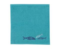 Eiffel Textile Set di Strofinacci Cucina Pesci Ricamato, Cotone, Multicolore, 45Â x 45Â x 10Â cm, 3Â Pezzi