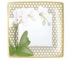 Caspari Winter Whites Piatti Quadrati, Confezione da 8, Carta, Argento, 25.4Â x 3Â x 25.4Â cm