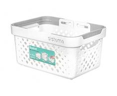 Sistema Home Contenitore Porta Tutto con Manici, Bianco Sporco, 16.5 x 11.5 x 8.6 cm