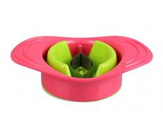 Fackelmann Snocciolatore per Mango, Colltello per Mango con Piattello di plastica, elettrodomestici (Colore: Verde/Corallo; Dimensioni: 13 x 18 cm), QuantitÃ : 1 Parte.